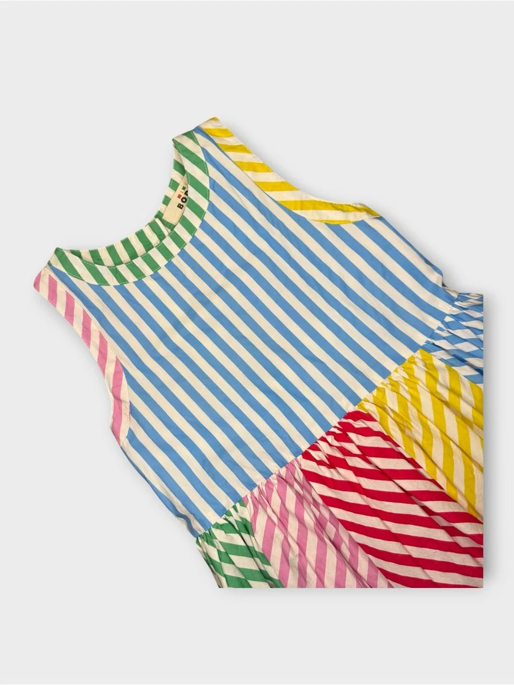 Mini Boden Hotchpotch Multi Colorful Striped Harlow Back Detail Dress